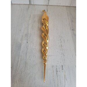 Radko large gold glass spiral ornament Xmas vintage